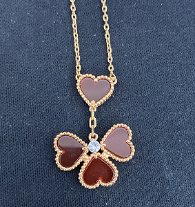 梵克雅宝 款式 20-I 玫瑰金红玛瑙、香槟白贝