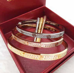 卡地亚 款式 01-F 窄，二排钻三色，#16-19