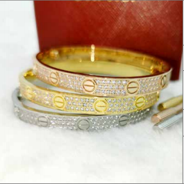 卡地亚 款式 01-G 宽，三排钻三色，#16-19